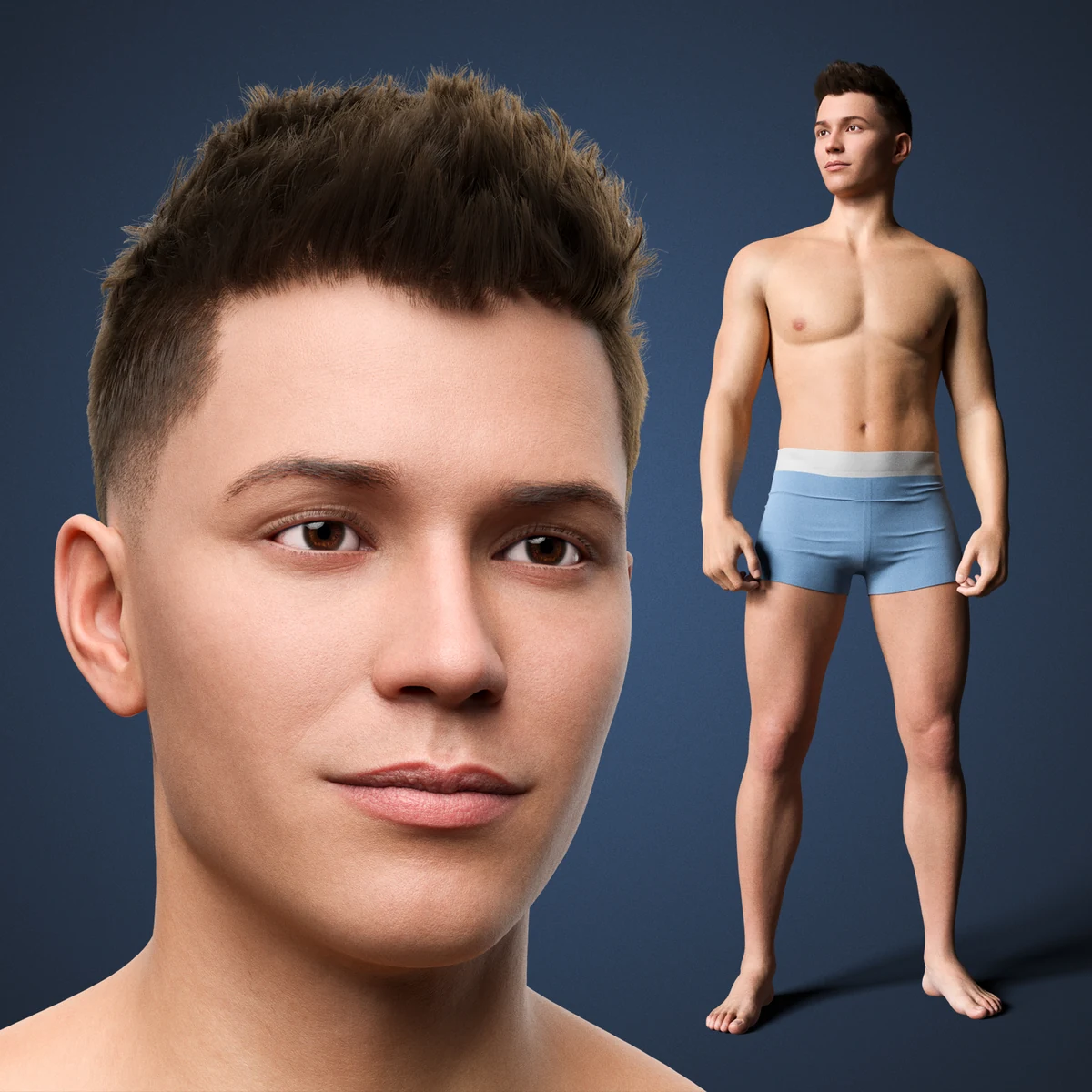 Adrián Realistic Male 3D Character Rig Cinematic Edition for Blender